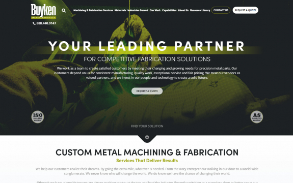 Buyken Metal Products website before