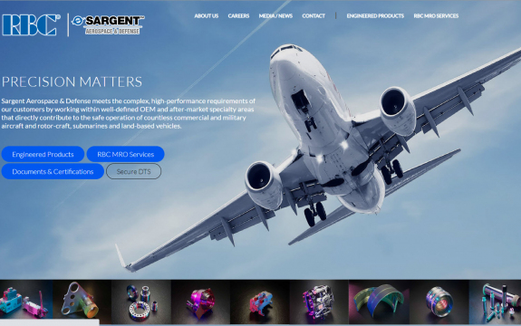 Sargent Aerospace & Defense website after