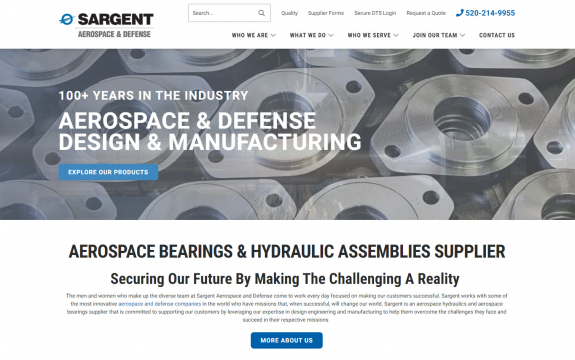 Sargent Aerospace & Defense website before