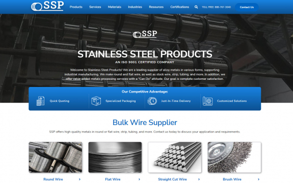 Stainless Steel Products website before