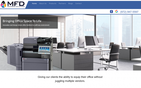 MFD Business Solutions website after