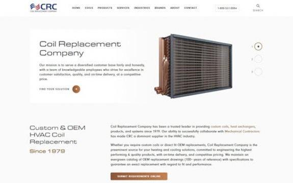 Coil Replacement website before