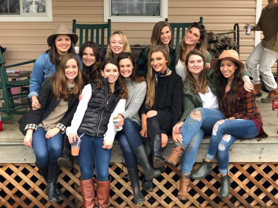 Sara and a group of friends at the Ranch 