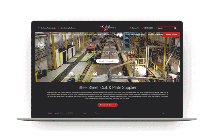 Award Winning Industrial Catalog Website: Steel Warehouse