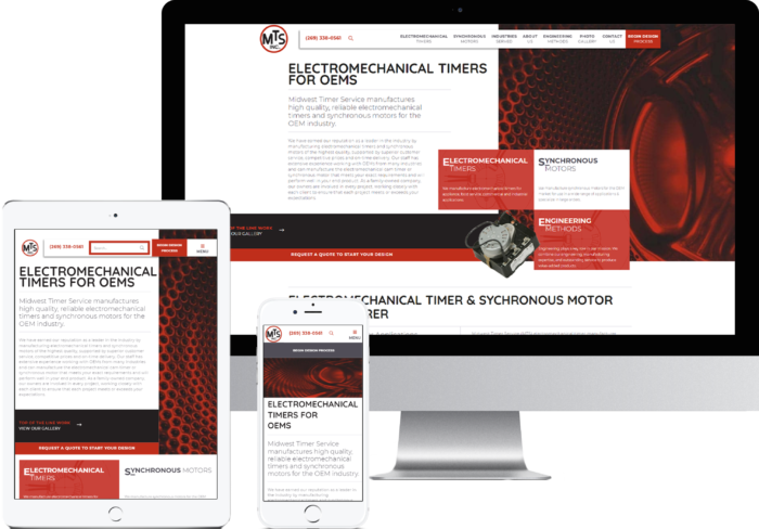 Platinum Award Winning Manufacturing Website, Midwest Timer Services