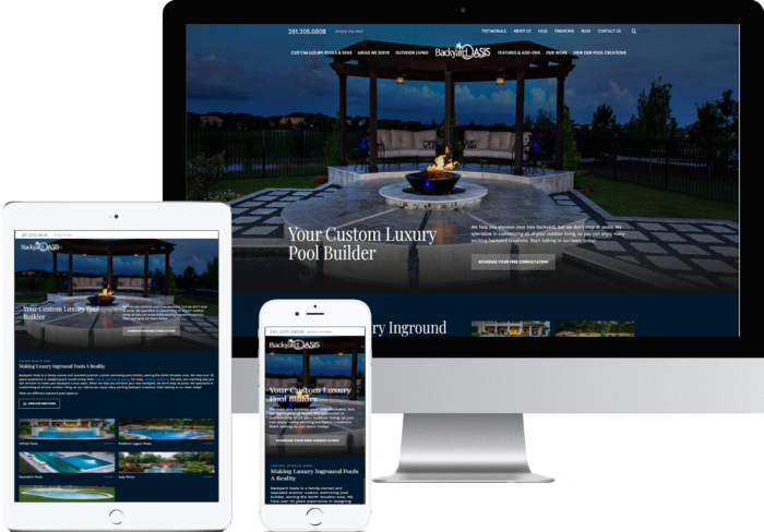 Backyard Oasis – Gold Award Winning B2C Website